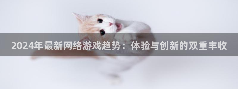 多彩娱乐官方平台：2024年最新网络游戏趋势：体验与创新的双